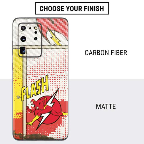 DC Comics The Flash Vintage Action Pose Pattern Galaxy S20 Ultra 5G Skin